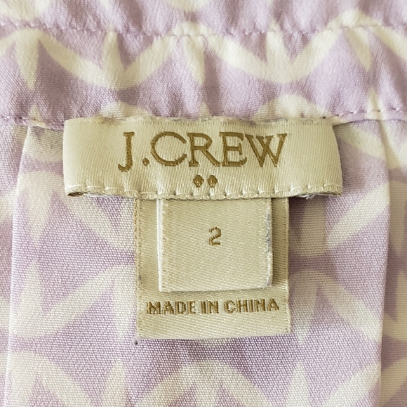 J. Crew Purple Geometric Tunic Silk Sleeveless Tank Top Sleveless Summer Size: 2 - Picture 6 of 8